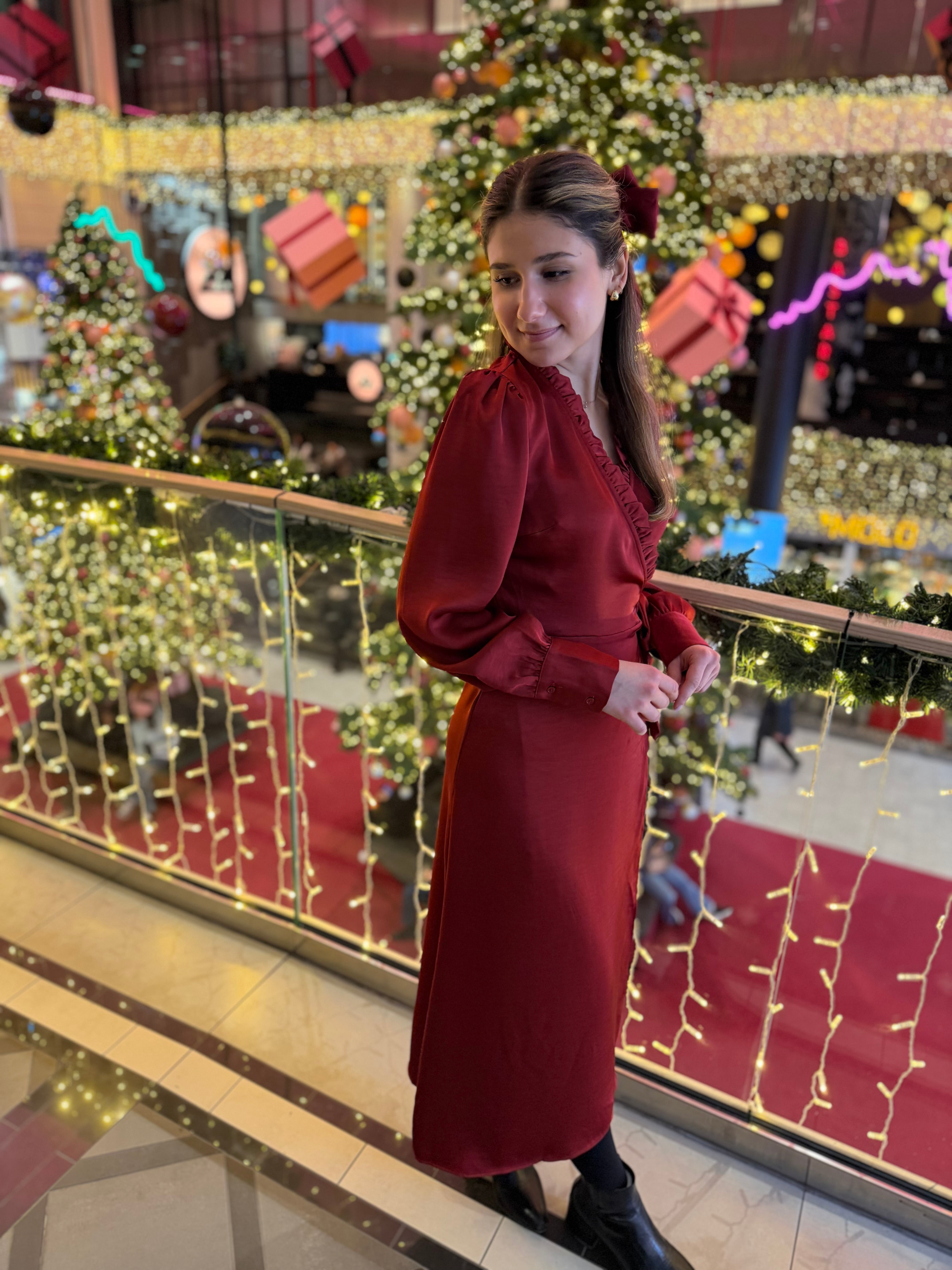 OBJCHILLI Long Dress - Karanda Red